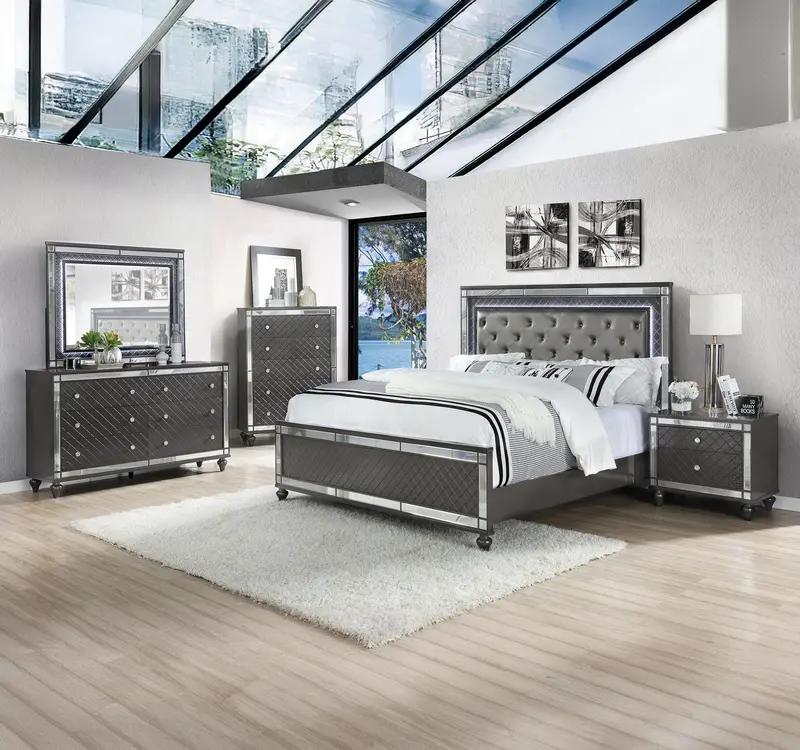 Refino Nightstand – Industrial-Chic Metal-and-Wood Side Table