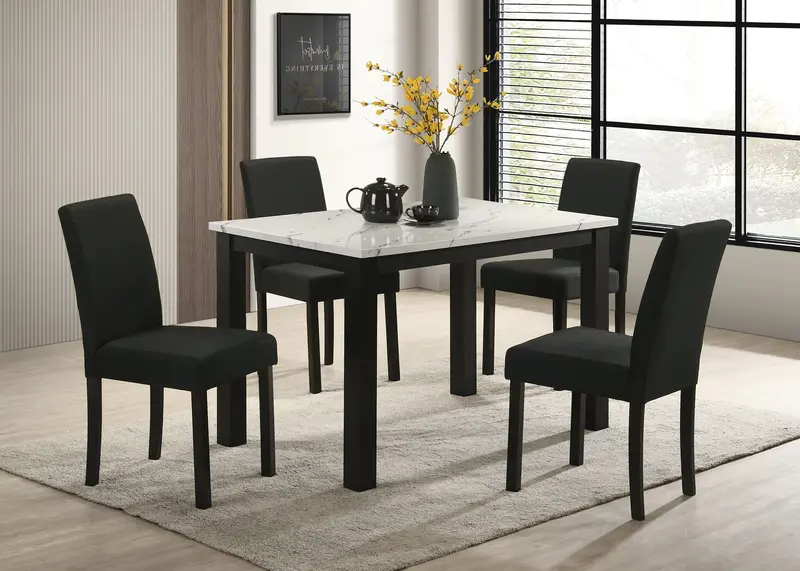 Resia Upholstered Dining Chair in Black
