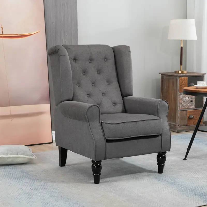Retro-Style Accent Chair with Distinctive Silhouette and Upholstered Seat
