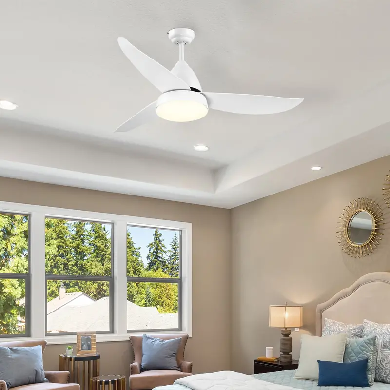 Reversible Dual-Direction Ceiling Fan with Integrated Light – Energy-Efficient Indoor Cooling