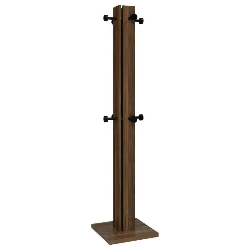 Rikkie Walnut Coat Rack with Integrated Mirror