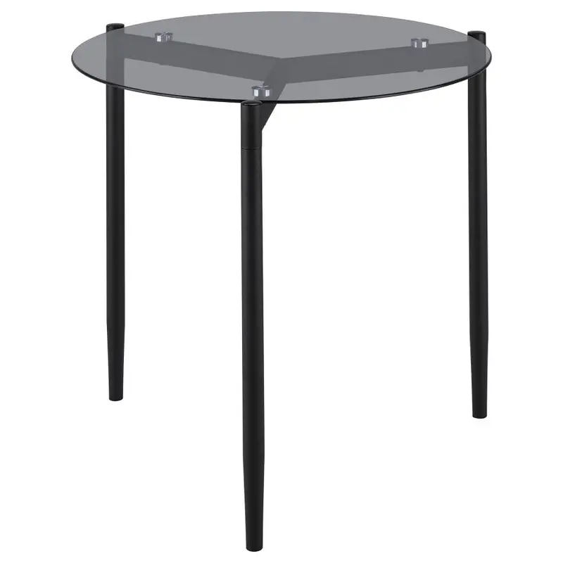 Rosalie Smoked Glass Round Accent Table with Gold-Tone Base
