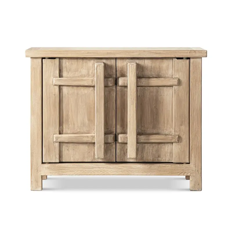 Rowan Two-Door Natural Accent Cabinet – Compact Living Room Storage