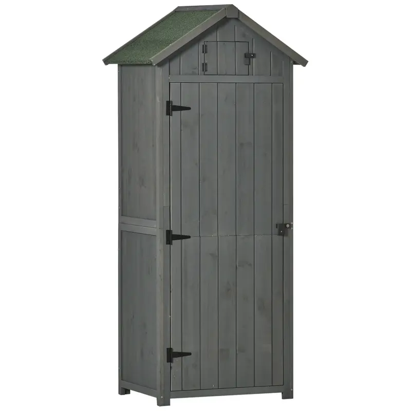 Rustica Reverse Apex Garden Store – 179cm Tall Fir Wood Shed in Grey Finish