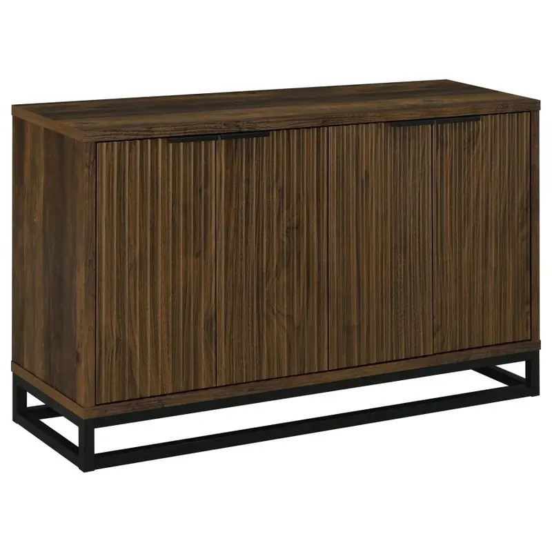 Ryatt Four-Door Dark Pine Engineered Wood Accent Cabinet