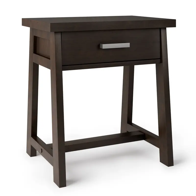 Sawhorse Nightstand – Solid Wood Bedside Table with Drawer