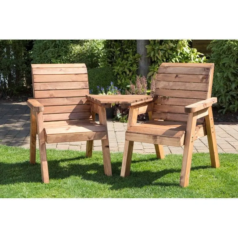 Scandinavian Redwood Dual-Seat Garden Tete-a-Tete by Charles Taylor