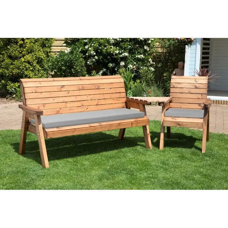 Scandinavian Redwood Four-Seat Tête-à-Tête with Grey Cushions – Charles Taylor
