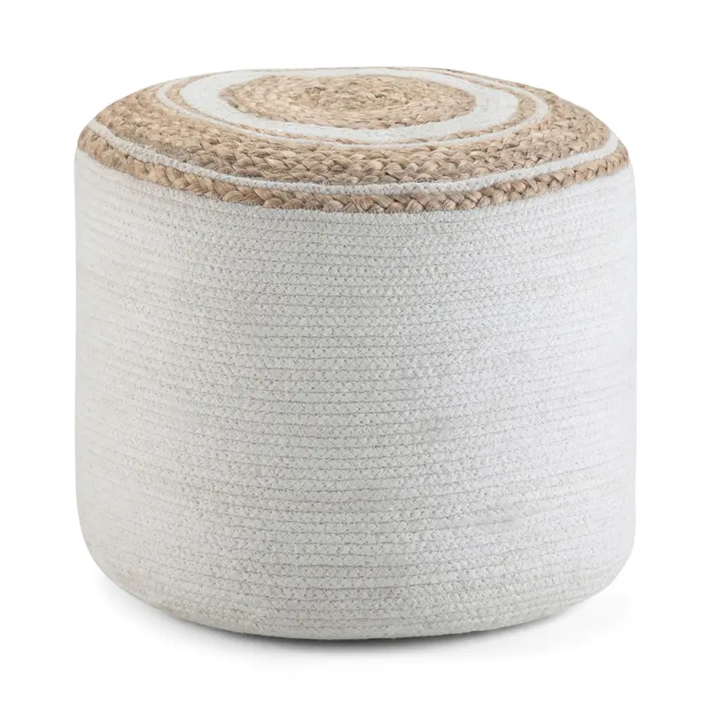 Serena Braided Round Pouf – Textured Handmade Floor Cushion
