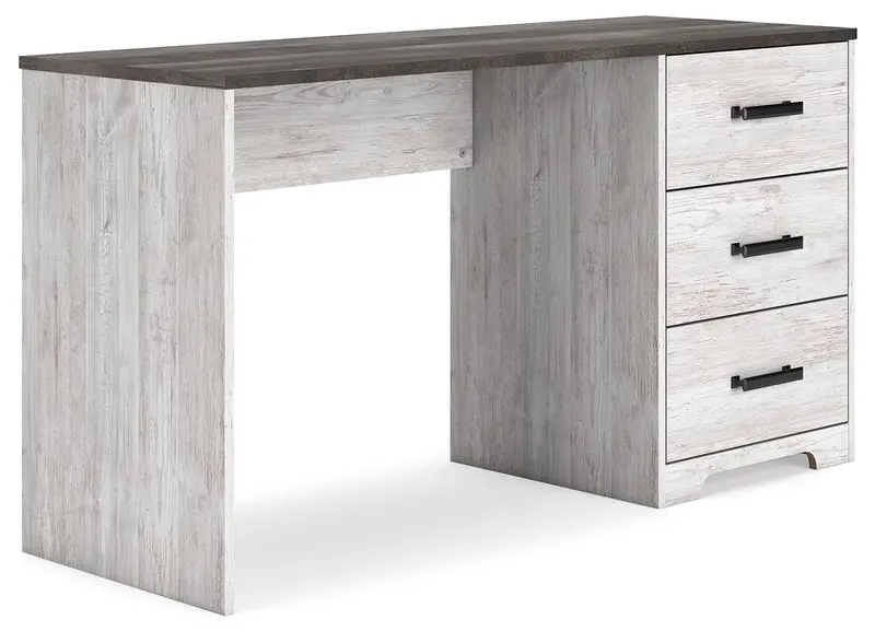 Shawburn White and Dark Charcoal Gray Home Office Desk