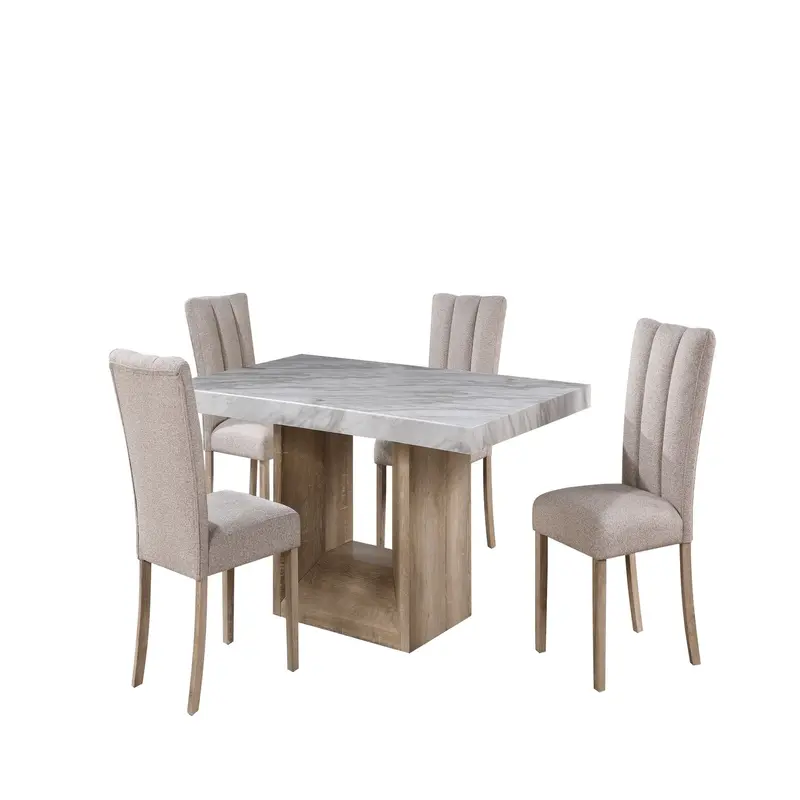 Sheena 5-Piece Dining Set – Extendable Table and Four Ergonomic Chairs