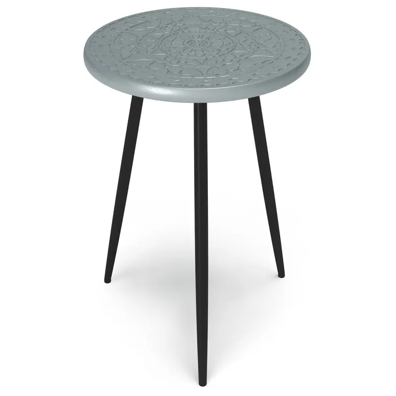 Sherbourne Minimalist Gray Side Table with Sleek Metallic Frame