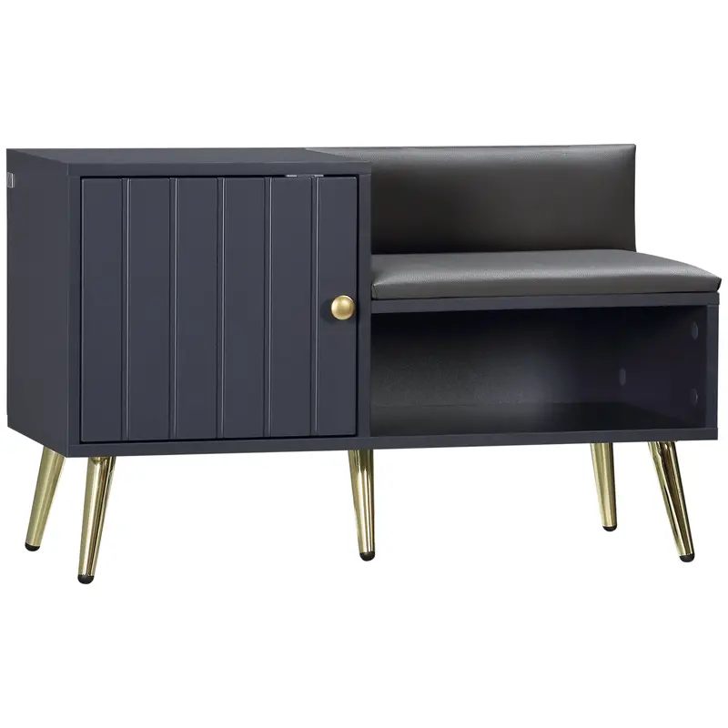Shoe Bench with Integrated Hidden Storage Compartment