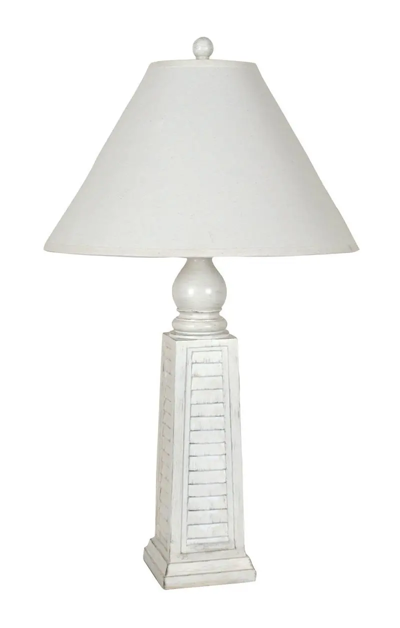 Shutter-Style Table Lamps with Fabric Shades – Set of 2 Vintage-Inspired Lights