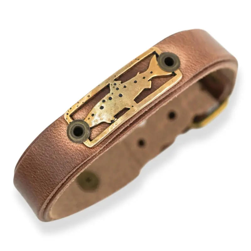 Sight Line Provisions Stargazer Trout Skinny Bracelet – Bronze Accents & Genuine Leather