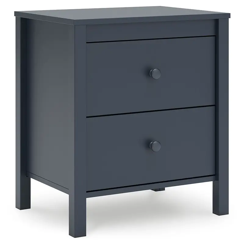 Simmenfort Navy Blue Two-Drawer Nightstand