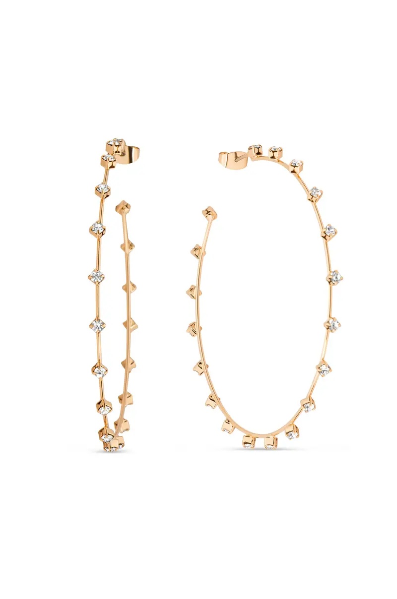 Simple Spark Crystal Hoop Earrings – Lightweight Shimmer