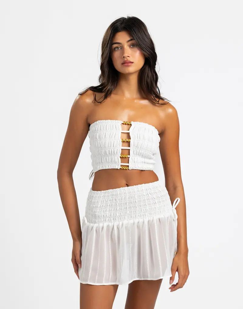 Sinora White Mini Skirt