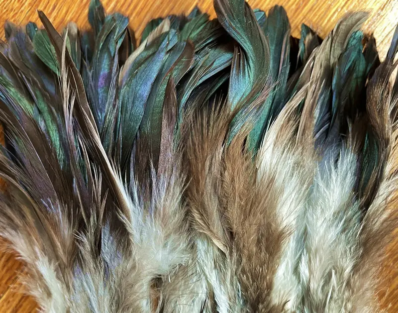 Skok Natural Black Rooster Schlappen – Premium Dry Fly & Nymph Feather Material