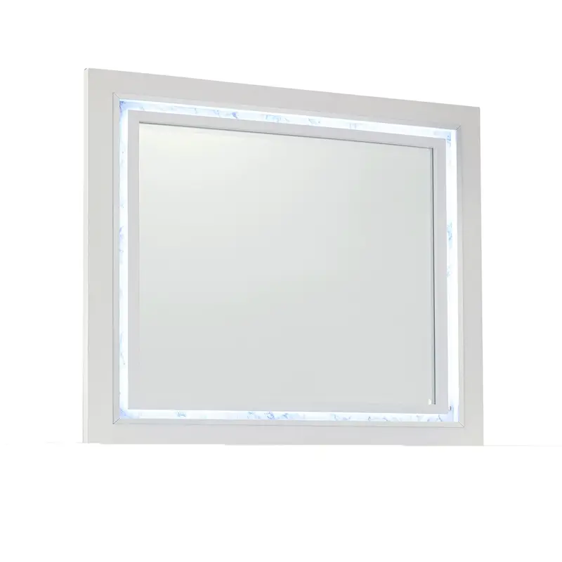 Skye White Marble-Inspired Full-Length Mirror