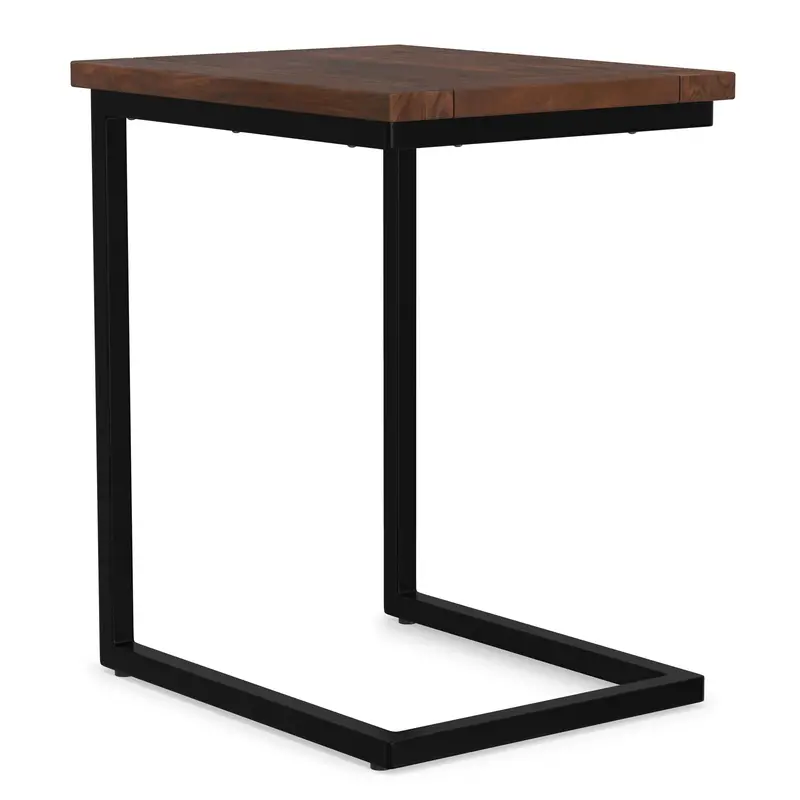 Skyler C-Shaped Side Table in Walnut Brown