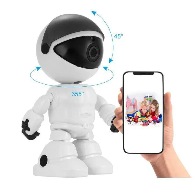 Smart WiFi Robot-Style Baby Monitor Camera with Pan-Tilt-Zoom