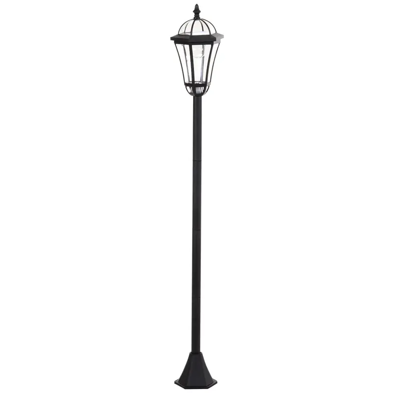 Solar-Powered LED Garden Lantern Set – 2-Pack Auto-On Pathway Lights with Weather-Resistant Design (Black)