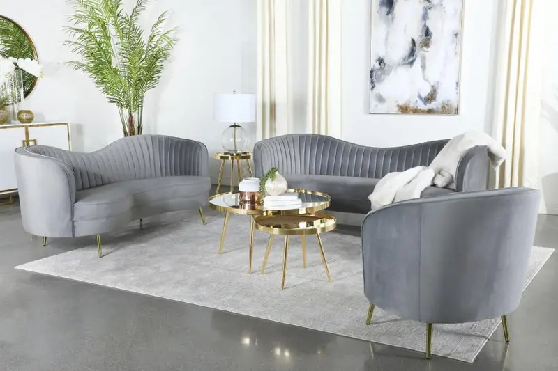 Sophia Channel-Tufted Sofa Set – Coordinated Upholstered Living Room Group