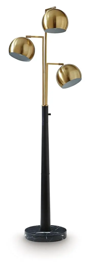 Sorcha Gold-Finished Black Metal Floor Lamp