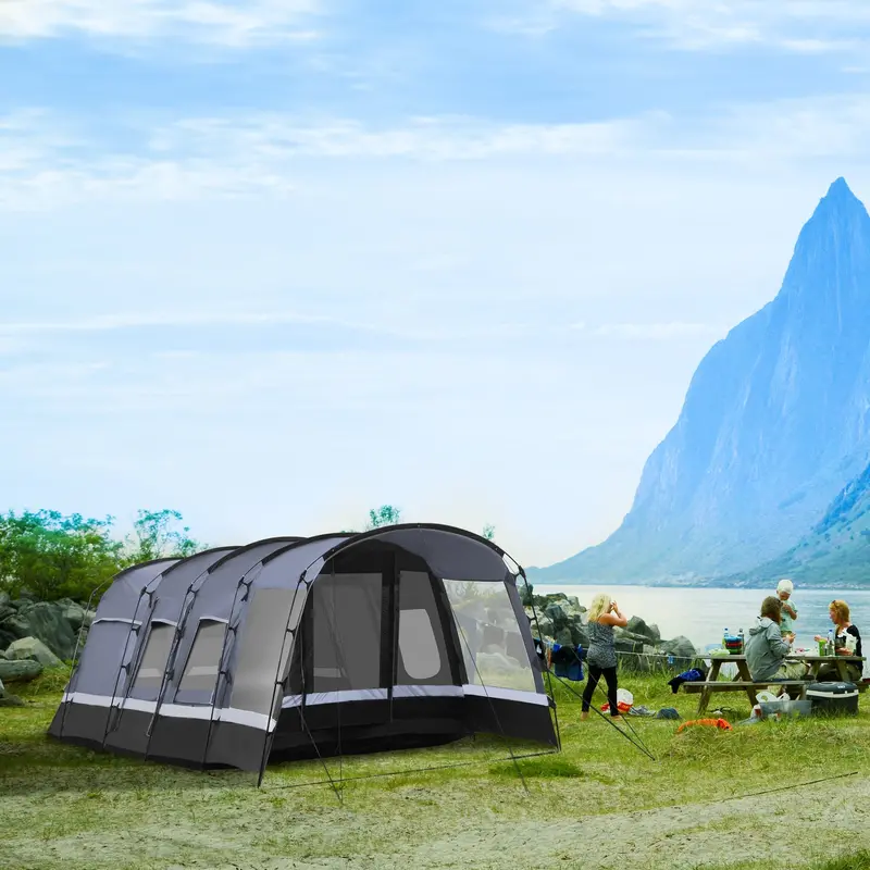 Spacious 8-Person Camping Tent – Family-Friendly Weatherproof Tent with Ventilation