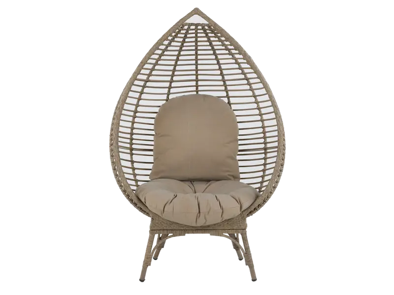 Standing Basket Chair – Woven Seating on Elevated Metal Base