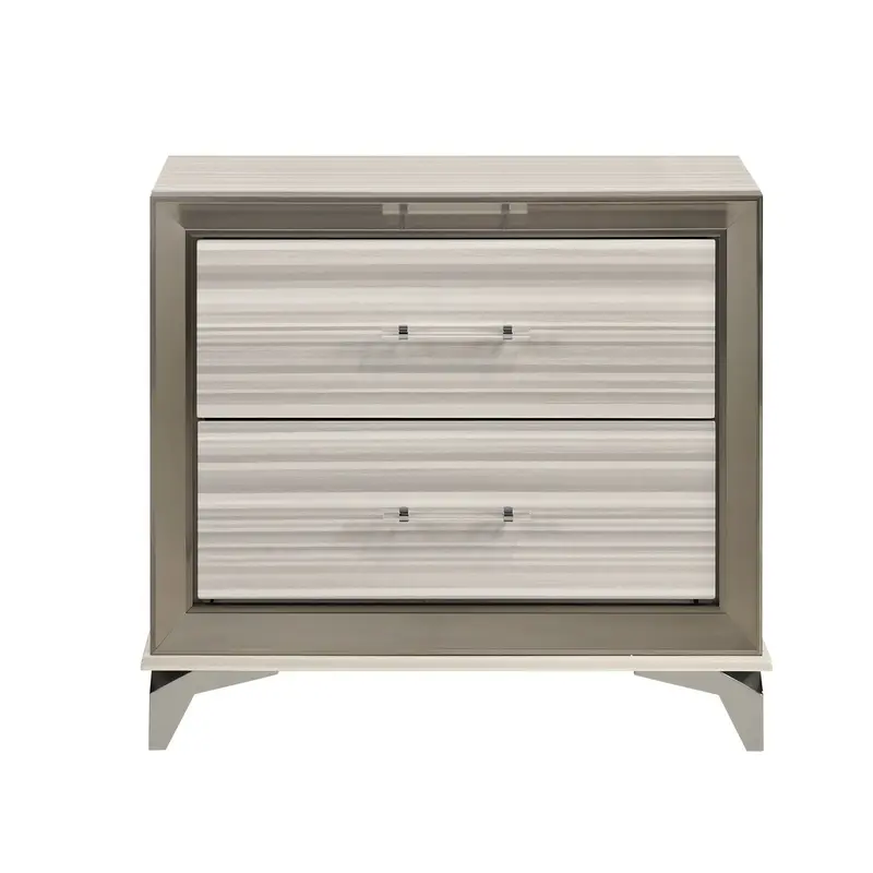 Star Modern Nightstand – White Painted Wood Bedside Table with Clean Lines