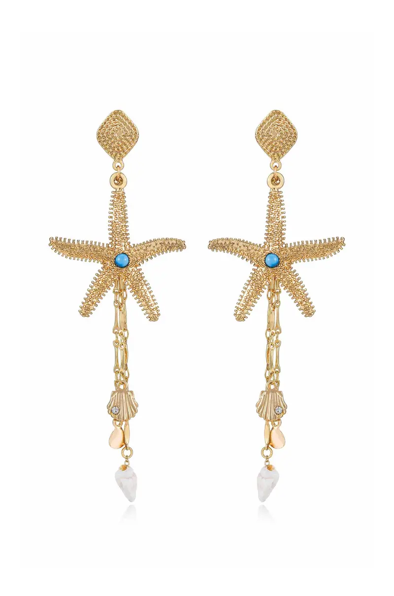 Starfish Seeker Drop Earrings – Artisan-Crafted Coastal Drops