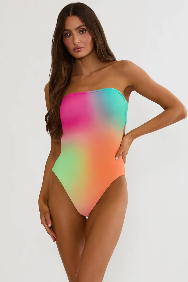 Stassia One-Piece Swimsuit in Strawberry Sunset Ombre