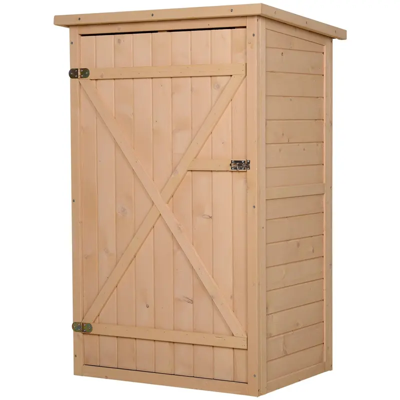 Steadfast 75cm Single-Door Pent Garden Shed – Natural Fir Wood with Internal Shelving