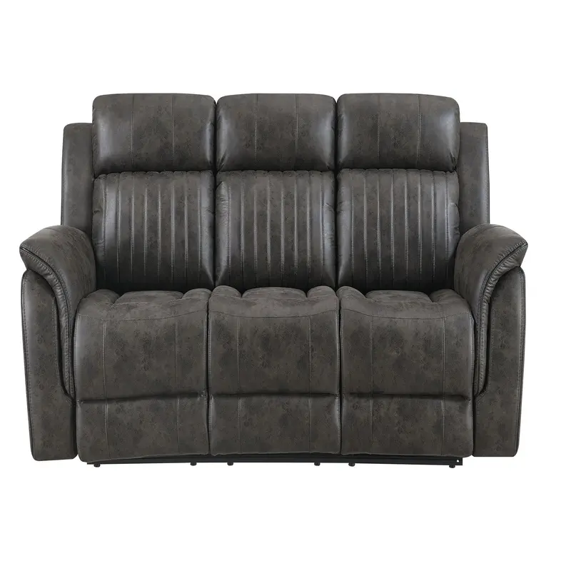 Steban Upholstered Reclining Sofa – Gray
