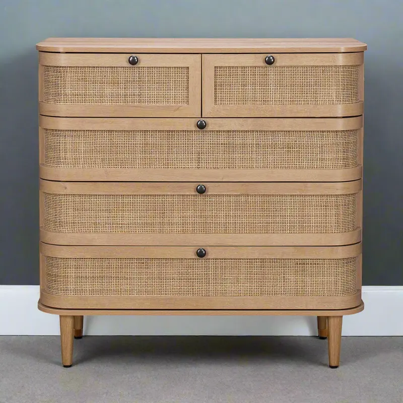 Stockholm Beige 5-Drawer Chest of Drawers