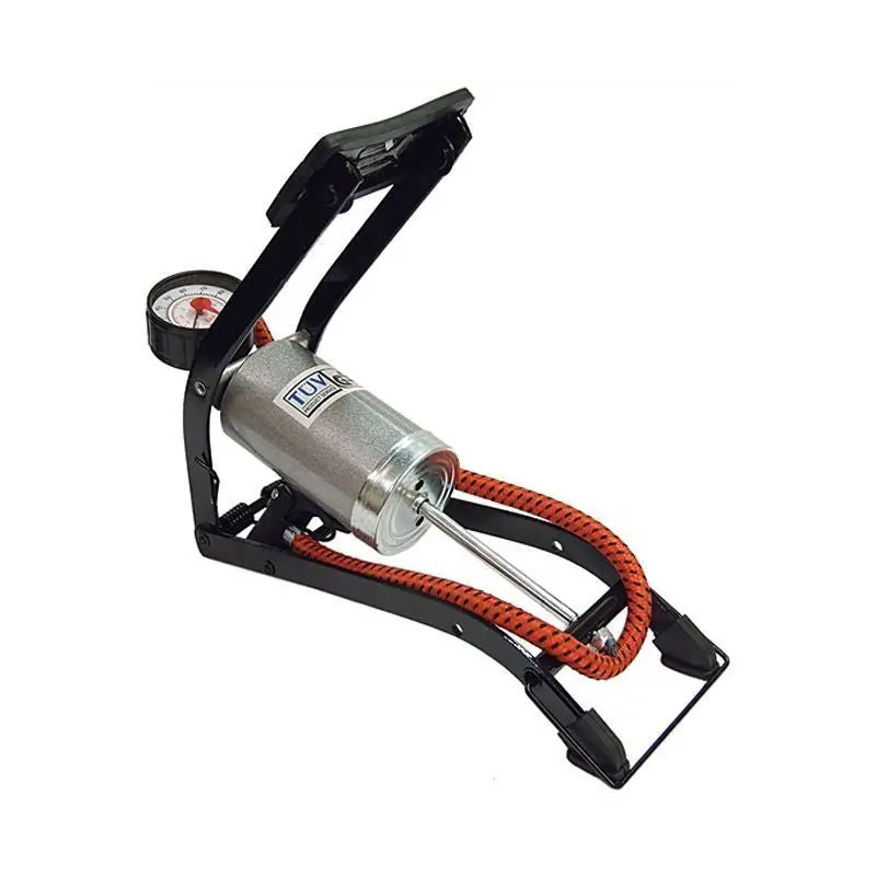 Streetwize Premium Single-Cylinder Foot Pump with Pressure Gauge