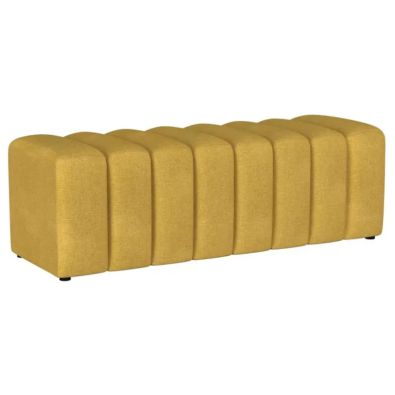 Summer Tufted Fabric Accent Bench – Soft Upholstered Seating