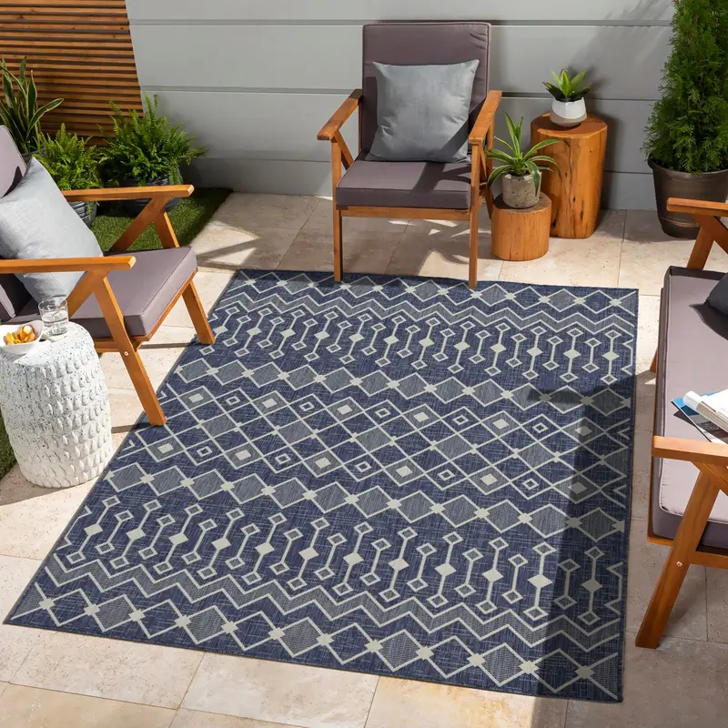Sunshine All-Weather Indoor/Outdoor Area Rug – Modern Flatweave Design