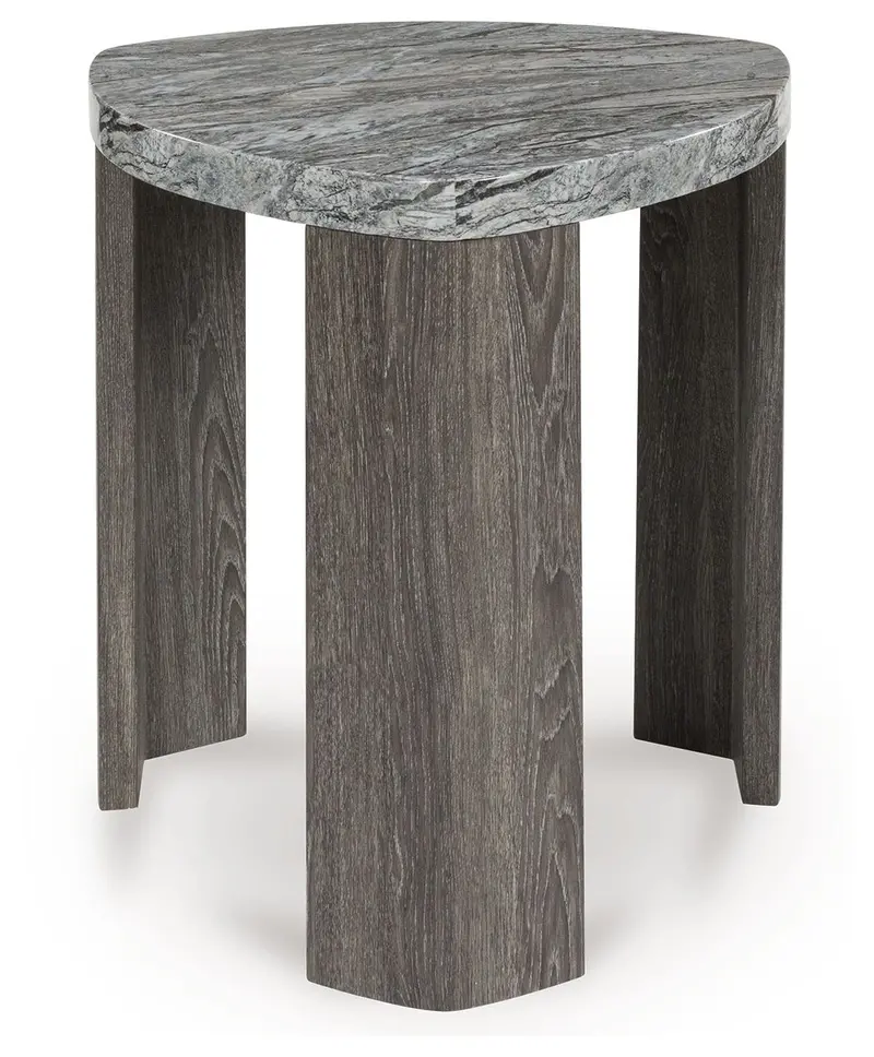 Surmour Gray-and-Brown Triangle Accent End Table