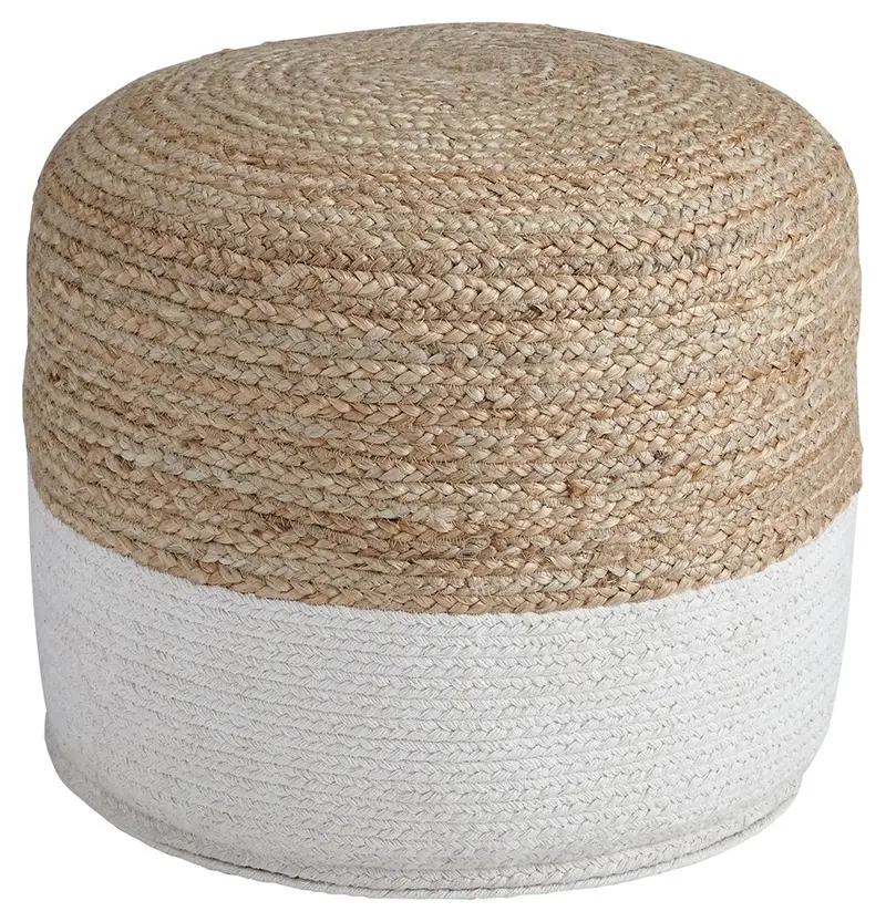 Sweed Valley Round Fabric Pouf Footrest
