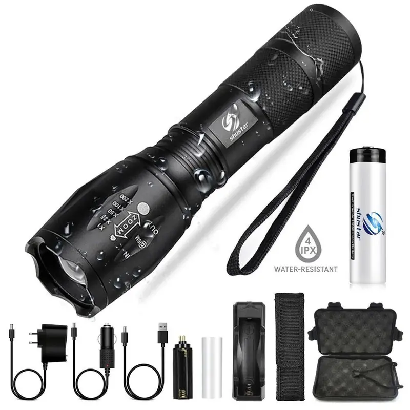 Tactical LED Flashlight – Rechargeable, High-Lumen Portable Light