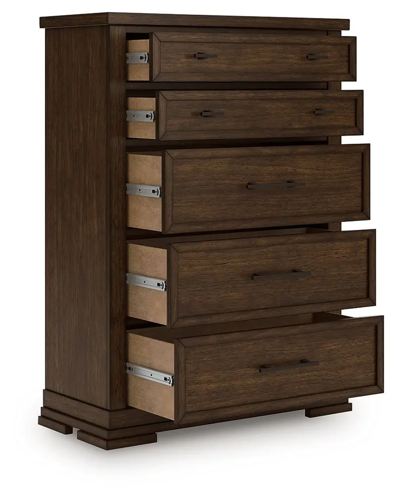 Taffenbrook Medium Brown Five-Drawer Chest