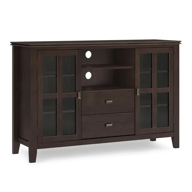 Tall Dark Chestnut Brown TV Media Stand – Artisan Line