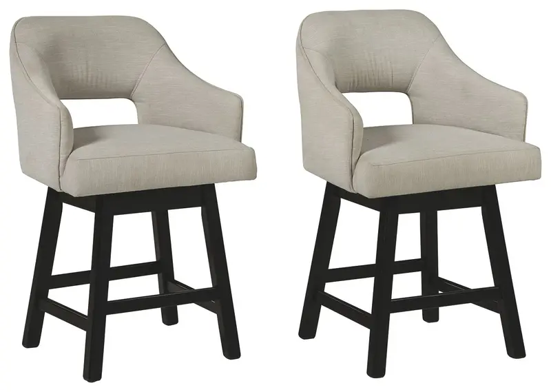 Tallenger Swivel Barstools – Upholstered Counter Height Set of Two