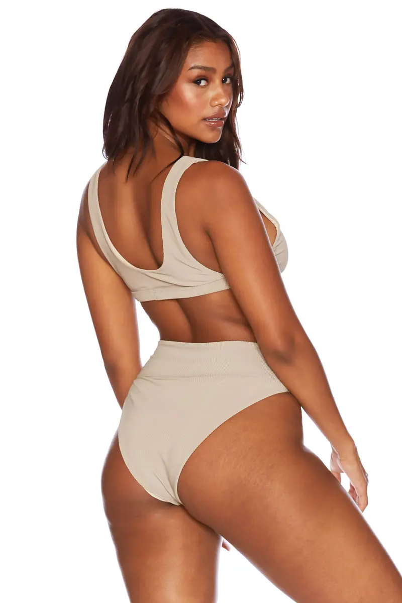 Tan High-Waisted Travel Bottoms