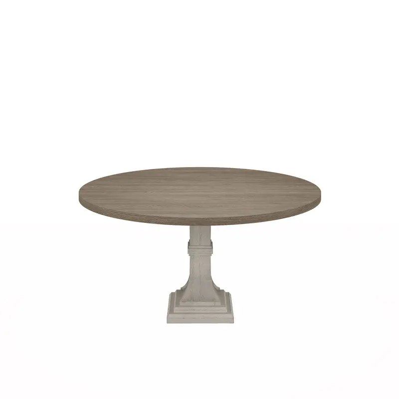 Tannen Round Dining Table – Sleek White and Gray Design