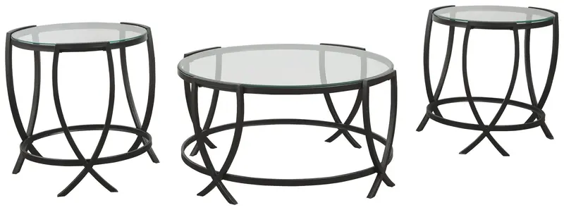 Tarrin Minimalist Occasional Table Set – All-Black Three-Piece Collection