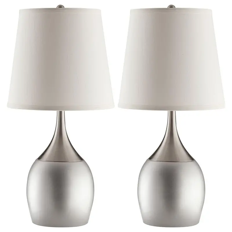 Tenya Silver Empire-Shade Urn Table Lamps (Set of Two)